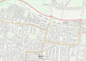 BN16 3 Postcode Sector Print Map