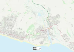 Lewes BN9 9 Print Postcode Sector Map