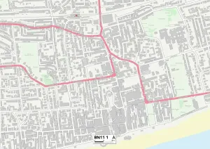 BN - Brighton Prints: Worthing BN11 1 Postcode Sector Print Map