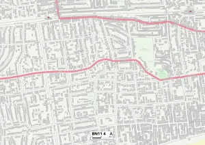 BN - Brighton Prints: Worthing BN11 4 Postcode Sector Print Map