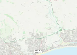 Worthing BN15 0 Postcode Sector Print Map