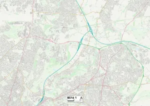 Bristol BS16 1 Postcode Sector Print Map