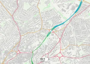 Bristol BS2 9 Print Map Sector