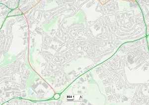 BS - Bristol Prints: Bristol BS4 1 Postcode Sector Print Map