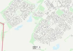 Framed Print : Cambridge CB23 5 Postcode Sector Print Map Framed Print : Cambridge CB23 5 Postcode Sector Print Map
