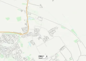 CB - Cambridge Prints: Cambridge CB24 1 Print Map Sector