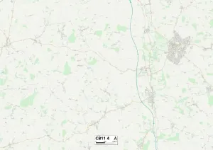 CB - Cambridge Prints: Uttlesford CB11 4 Postcode Sector Print Map