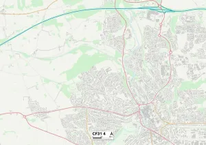 Bridgend CF31 4 Postcode Sector Print Map