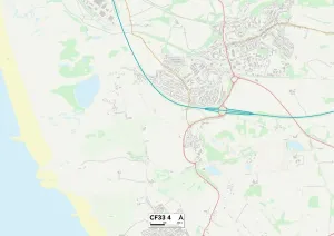 Bridgend CF33 4 Print Map Sector
