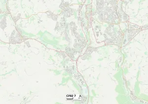 Caerphilly CF82 7 Print Map
