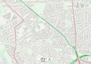 CF - Cardiff Prints: Cardiff CF14 1 Print Map Sector