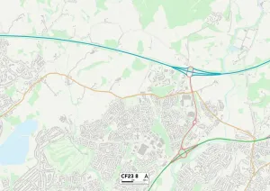 CF - Cardiff Prints: Cardiff CF23 8 Print Map Sector