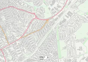 Cardiff CF24 1 Print Map Sector