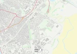 CF - Cardiff Prints: Cardiff CF24 2 Print Map Sector
