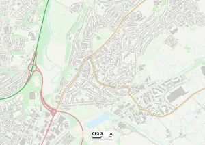 Cardiff CF3 3 Print Map Sector