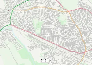 CF - Cardiff Prints: Cardiff CF5 1 Print Map Sector