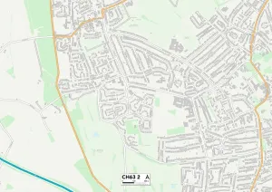 Wirral CH63 2 Postcode Sector Print Map