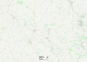 Braintree CM7 4 Postcode Sector Print Map