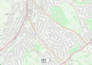 CR - Croydon Prints: Croydon CR2 0 Postcode Sector Map Print