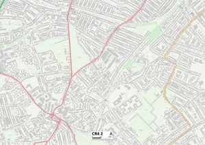 CR - Croydon Prints: Merton CR4 2 Postcode Sector Print Map