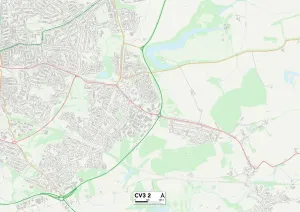 CV - Coventry Prints: Coventry CV3 2 Postcode Sector Print Map