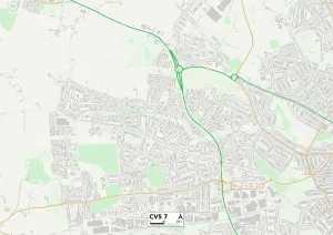 Coventry CV5 7 Print Postcode Sector Map