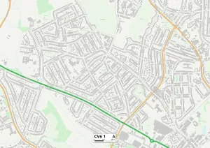 CV - Coventry Prints: Coventry CV6 1 Postcode Sector Print Map
