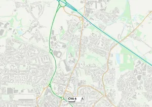 CV - Coventry Prints: Coventry CV6 6 Postcode Sector Print Map
