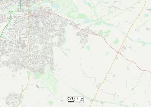 Warwick CV31 1 Postcode Sector Print Map