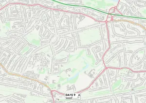 DA15 9 Print Map of Bexley Postcode Sector