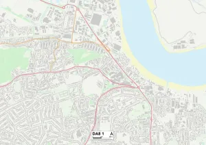 DA - Dartford Prints: Bexley DA8 1 Print Map Postcode Sector