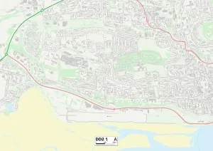 DD - Dundee Prints: Dundee DD2 1 Postcode Sector Print Map