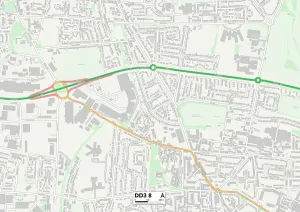 Dundee DD3 8 Postcode Sector Print Map