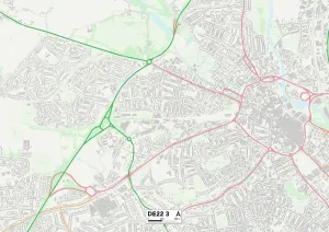 DE - Derby Prints: Derby DE22 3 Postcode Sector Print Map