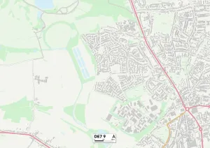 Framed Print : Erewash DE7 9 Postcode Sector Print Map Framed Print : Erewash DE7 9 Postcode Sector Print Map
