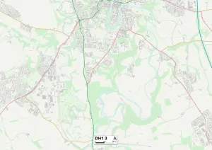 County Durham DH1 3 Postcode Sector Print Map