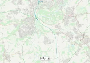 County Durham DH3 4 Print Postcode Sector Map