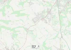 County Durham DH7 8 Print Map Sector