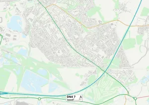 Doncaster DN4 7 Postcode Sector Print Map
