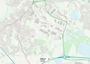 DN - Doncaster Prints: Doncaster DN4 8 Postcode Sector Print Map
