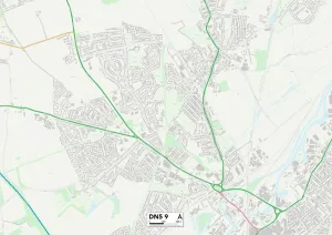 DN - Doncaster Prints: Doncaster DN5 9 Print Map Postcode Sector