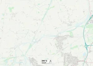DN - Doncaster Prints: Doncaster DN7 5 Postcode Sector Map Print
