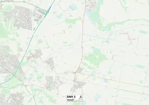 Doncaster DN9 3 Postcode Sector Print Map