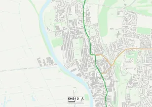 DN - Doncaster Prints: West Lindsey DN21 2 Postcode Sector Print Map