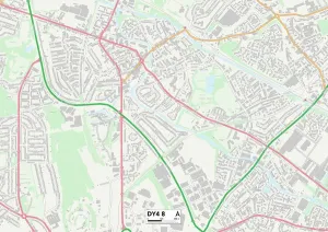 Dudley DY4 8 Postcode Sector Map Print