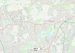 Dudley DY5 4 Postcode Sector Print Map