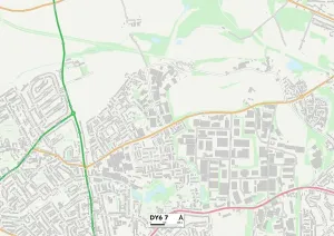 Dudley DY6 7 Postcode Sector Print Map