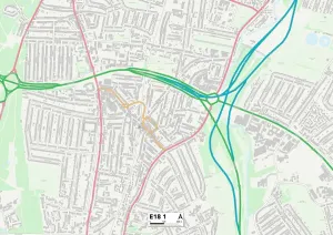 Redbridge E18 1 Postcode Sector Print Map
