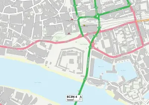 EC3N 4 Print Map of Tower Hamlets Area