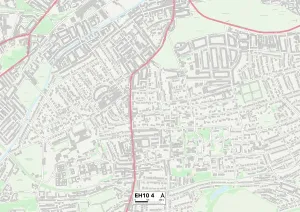 Edinburgh EH10 4 Postcode Sector Print Map